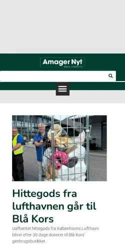 Anteprima del sito AmagerNyt, media di Danimarca per articoli sponsorizzati