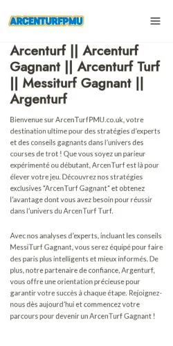 Anteprima del sito Arcenturf, media di Regno Unito per articoli sponsorizzati