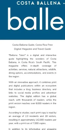 Anteprima del sito Ballena Tales, media di Stati Uniti per articoli sponsorizzati
