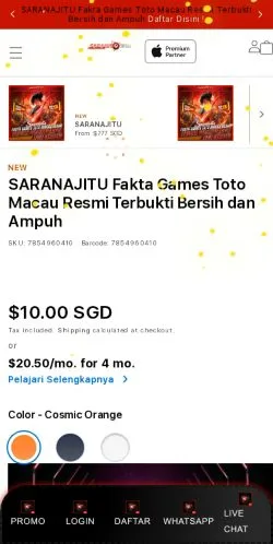 Anteprima del sito SARANAJITU, media di Indonesia per articoli sponsorizzati