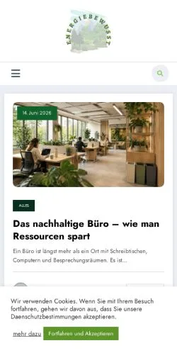 Anteprima del sito Energiebewusst, media di Austria per articoli sponsorizzati