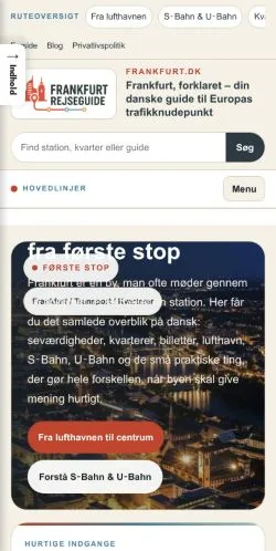 Anteprima del sito Frankfurt Rejseguide, media di Danimarca per articoli sponsorizzati