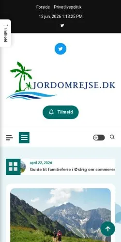 Anteprima del sito Jordomrejseguiden, media di Danimarca per articoli sponsorizzati