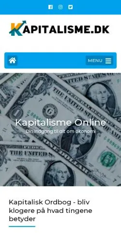 Vista previa del sitio Kapitalisme Online, medio de Dinamarca para artículos patrocinados