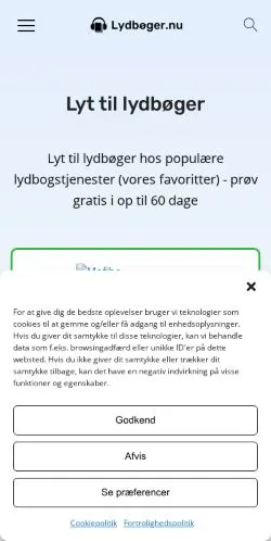 스폰서 기사용 덴마크 매체 lydbøger 사이트 미리보기