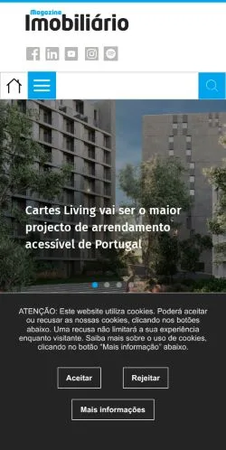 스폰서 기사용 포르투갈 매체 Magazine Imobiliário 사이트 미리보기