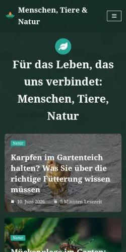 Anteprima del sito Menschen, Tiere & Natur, media di Germania per articoli sponsorizzati