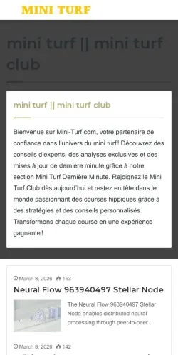 Aperçu du site Mini Turf, média de États-Unis pour articles sponsorisés