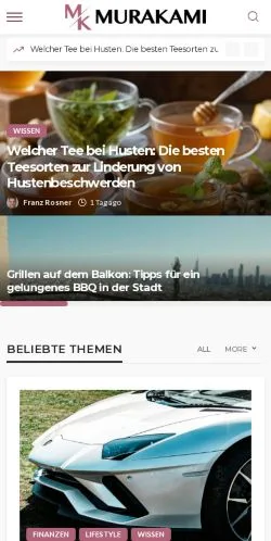 Vista previa del sitio MURAKAMI Magazin, medio de Suiza para artículos patrocinados