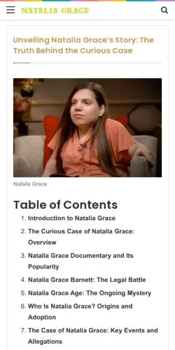 스폰서 기사용 미국 매체 Natalia Grace 사이트 미리보기