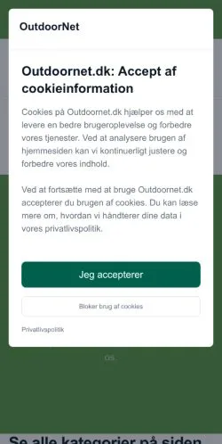 Podgląd witryny OutdoorNet, medium z kraju Dania do artykułów sponsorowanych