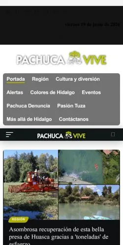 Voorbeeld van de site Pachuca VIVE, medium uit Spanje voor gesponsorde artikelen