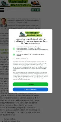 Vista previa del sitio Rasenmäher Test, medio de Alemania para artículos patrocinados