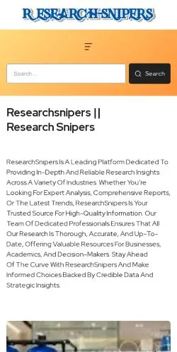 스폰서 기사용 미국 매체 Research Snipers 사이트 미리보기