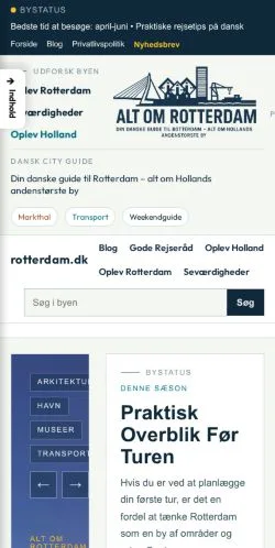 スポンサード記事向けのデンマークメディア、Alt Om Rotterdamのサイトプレビュー