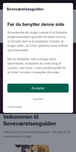 Pré-visualização do site soveværelse, meio de Dinamarca para artigos patrocinados