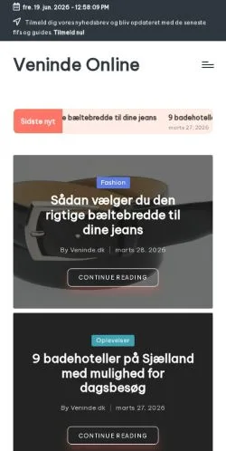 Forhåndsvisning af Veninde Online, medie fra Danmark til sponsorerede artikler