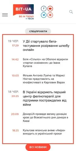 Forhåndsvisning av nettstedet Bit, medium fra Ukraina for sponsede artikler
