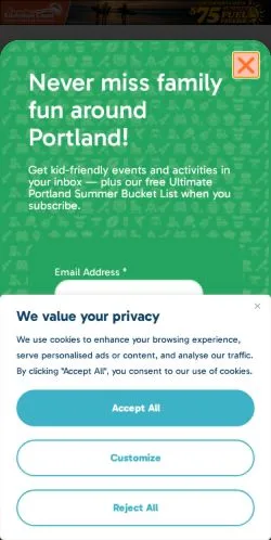 Forhåndsvisning av nettstedet PDX Parent, medium fra USA for sponsede artikler