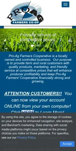 Podgląd witryny Proagfarmers, medium z kraju Stany Zjednoczone do artykułów sponsorowanych