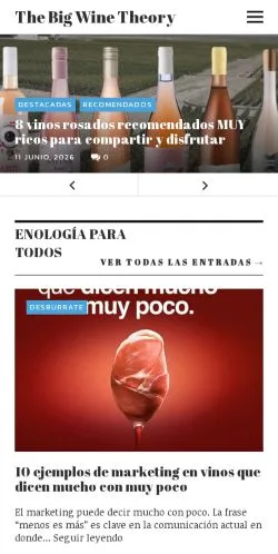 Anteprima del sito The Big Wine Theory -, media di Spagna per articoli sponsorizzati