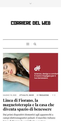 Pré-visualização do site Corriere Del Web, meio de Itália para artigos patrocinados