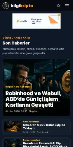 Förhandsvisning av webbplatsen Bilgi Kripto, medium i Turkiet för sponsrade artiklar