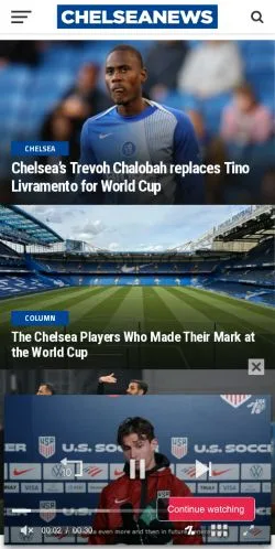 Podgląd witryny Chelsea News, medium z kraju Wielka Brytania do artykułów sponsorowanych