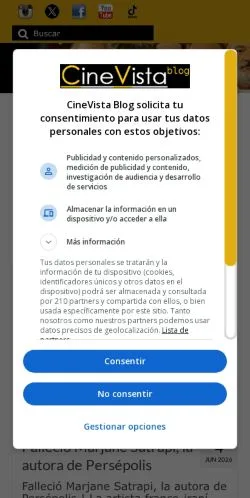 Anteprima del sito CineVista Blog, media di Spagna per articoli sponsorizzati