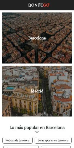 Anteprima del sito DondeGo, media di Spagna per articoli sponsorizzati