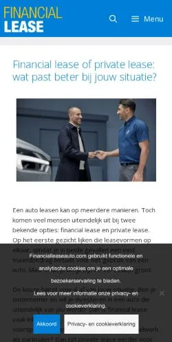 Podgląd witryny Financial Lease, medium z kraju Holandia do artykułów sponsorowanych