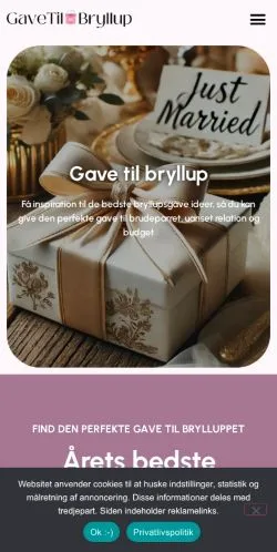 Podgląd witryny Gave Til Bryllup, medium z kraju Dania do artykułów sponsorowanych
