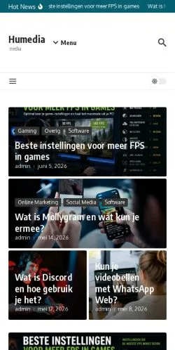 スポンサード記事向けのオランダメディア、Humediaのサイトプレビュー