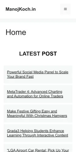 Anteprima del sito ManojKoch, media di India per articoli sponsorizzati