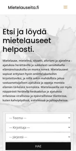 Podgląd witryny Mietelauseita, medium z kraju Finlandia do artykułów sponsorowanych