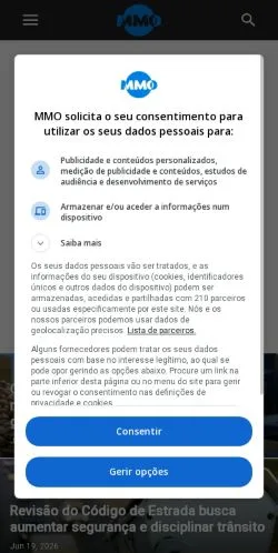 Podgląd witryny Notícias MMO, medium z kraju Portugalia do artykułów sponsorowanych