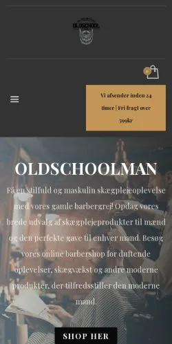 Podgląd witryny Oldschoolman, medium z kraju Dania do artykułów sponsorowanych