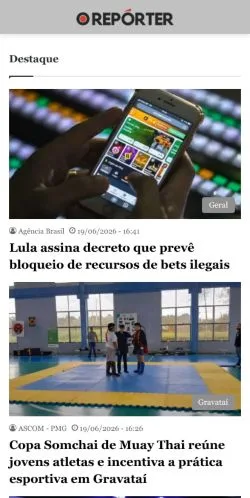 Forhåndsvisning af O Repórter, medie fra Brasilien til sponsorerede artikler