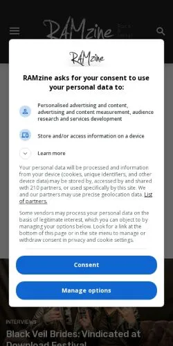 Anteprima del sito RAMzine, media di Regno Unito per articoli sponsorizzati