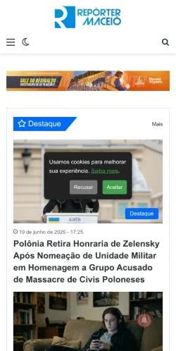 Anteprima del sito Repórter Maceió, media di Brasile per articoli sponsorizzati