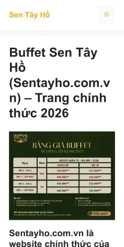 Anteprima del sito Buffet Sen Tây Hồ, media di Vietnam per articoli sponsorizzati