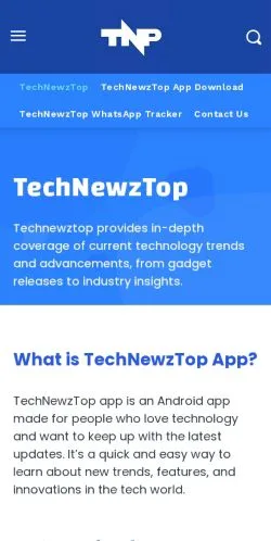 Anteprima del sito TechNewzTop, media di India per articoli sponsorizzati