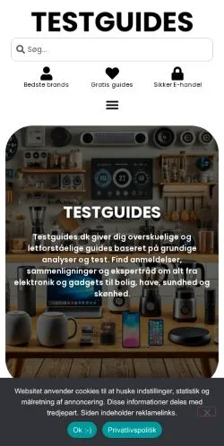 Forhåndsvisning av nettstedet Testguide, medium fra Danmark for sponsede artikler