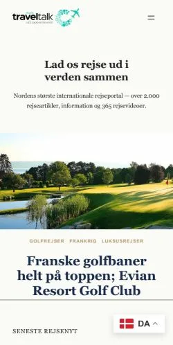 Anteprima del sito Traveltalk, media di Danimarca per articoli sponsorizzati