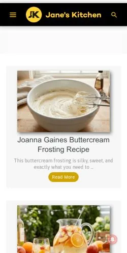 Aperçu du site Jane's Kitchen, média de États-Unis pour articles sponsorisés