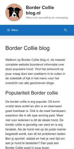 Podgląd witryny Border Collie Blog, medium z kraju Holandia do artykułów sponsorowanych
