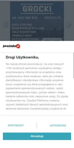 Podgląd witryny Jarocinska, medium z kraju Polska do artykułów sponsorowanych
