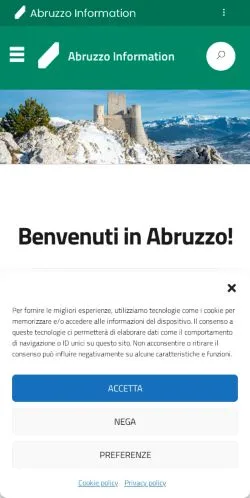 Vista previa del sitio Abruzzo Information, medio de Italia para artículos patrocinados