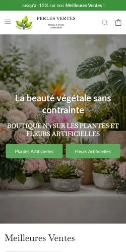 スポンサード記事向けのフランスメディア、Plantes & Fleurs Artificiellesのサイトプレビュー