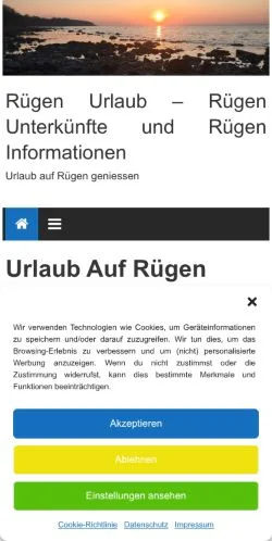 Aperçu du site Rügen Urlaub, média de Allemagne pour articles sponsorisés